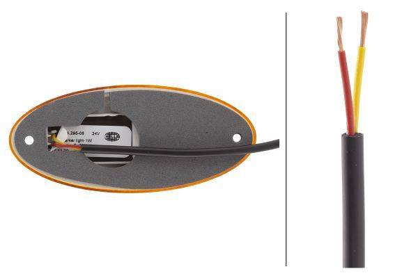 HELLA 2PS 964 295-061 Seitenmarkierungsleuchte - LED - 12V - Anbau - Lichtscheibenfarbe: gelb - Kabe