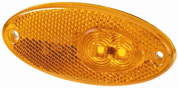 HELLA 2PS 964 295-387 Seitenmarkierungsleuchte - LED - 12V - Anbau - Lichtscheibenfarbe: gelb - Kabe