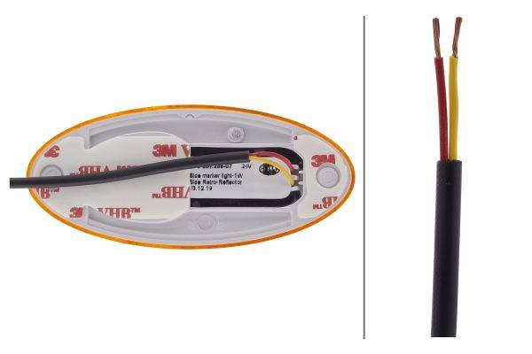 HELLA 2PS 964 295-071 Seitenmarkierungsleuchte - LED - 24V - Anbau/geklebt - Lichtscheibenfarbe: gel