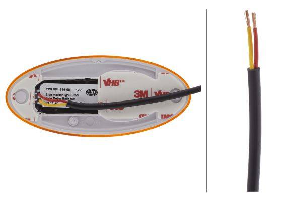 HELLA 2PS 964 295-081 Seitenmarkierungsleuchte - LED - 12V - Anbau/geklebt - Lichtscheibenfarbe: gel