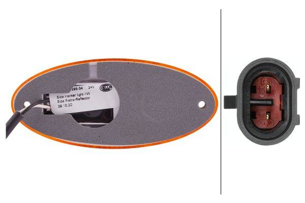 HELLA 2PS 964 295-347 Seitenmarkierungsleuchte - LED - 24V - Anbau/Einbau - Kabel: 500mm - seitliche