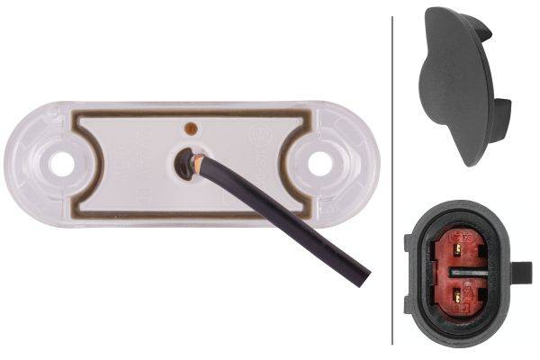 HELLA 2PS 980 868-227 Seitenmarkierungsleuchte - LED - 12/24V - Lichtscheibenfarbe: glasklar - Kabel