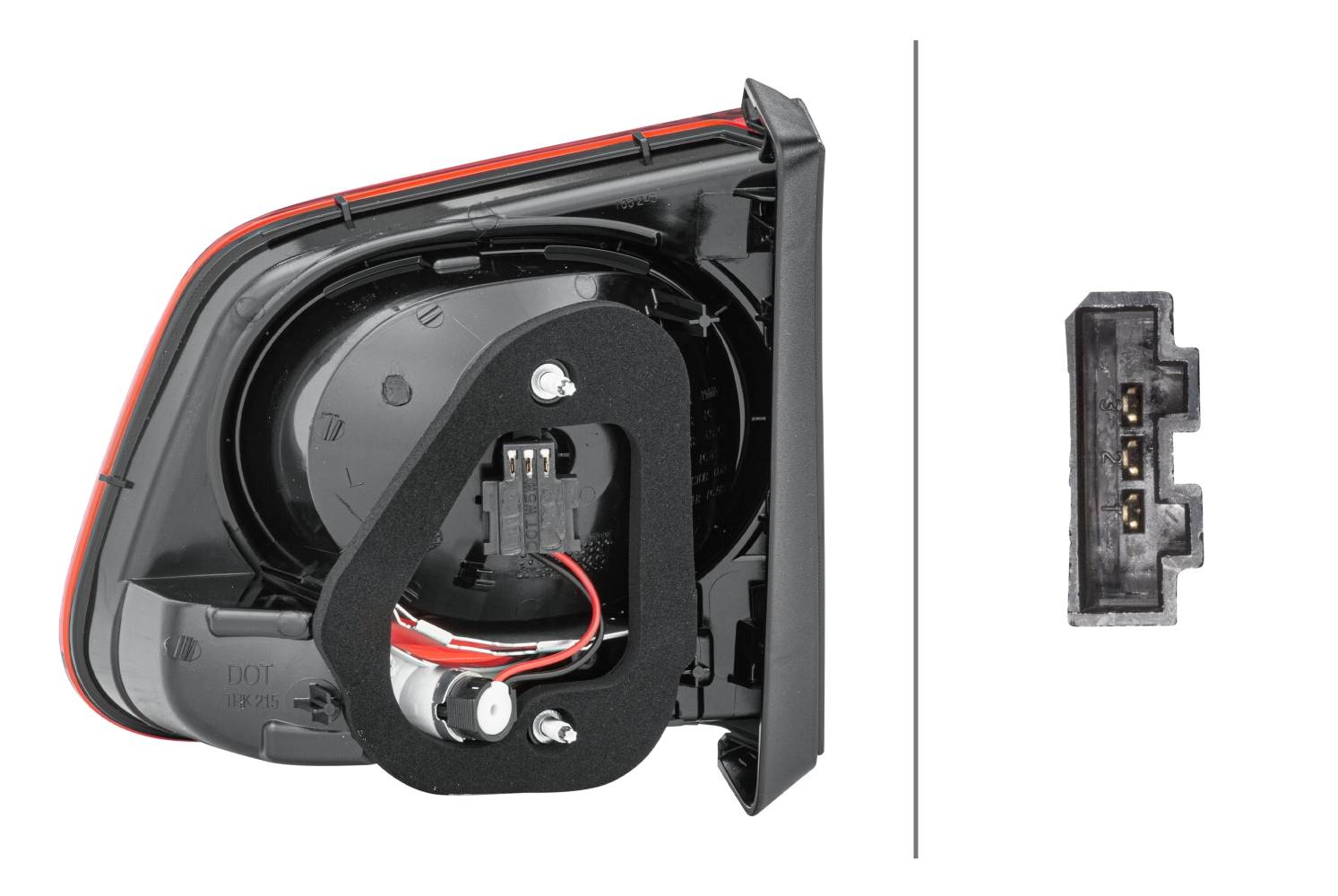 HELLA 2SA 009 692-091 Heckleuchte - Glühlampe - weiß/rot - innerer Teil - links - für u.a. VW Tiguan