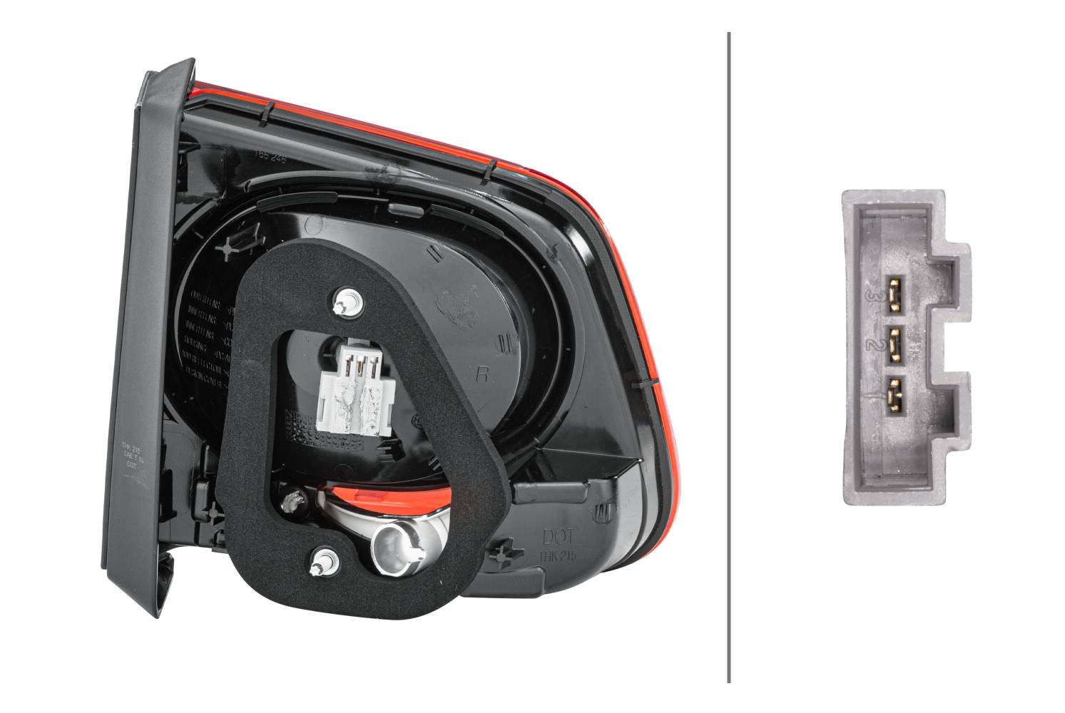 HELLA 2SA 009 692-101 Heckleuchte - Glühlampe - weiß/rot - innerer Teil - rechts - für u.a. VW Tigua