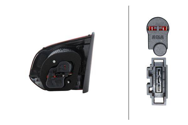 HELLA 2SA 009 923-131 Heckleuchte - Glühlampe - innerer Teil - links - für u.a. VW Golf VI (5K1)