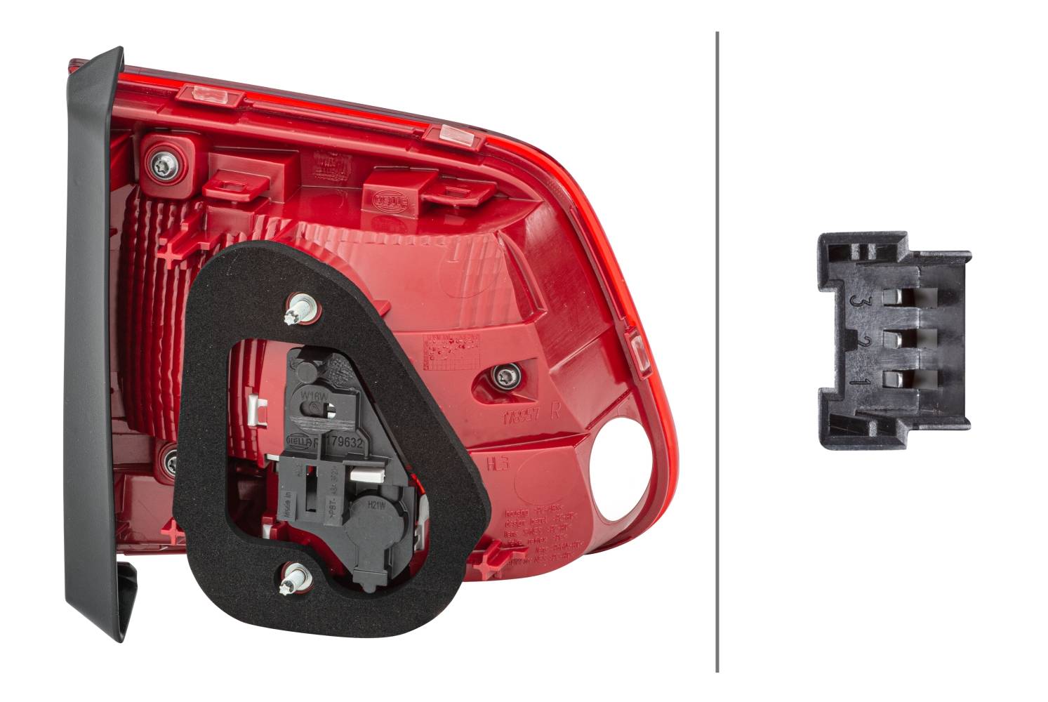 HELLA 2SA 010 739-101 Heckleuchte - Glühlampe - rot - innerer Teil/oberer Teil - rechts - für u.a. V