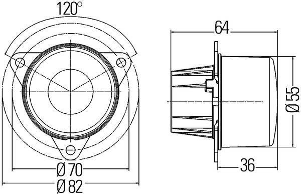 HELLA 2BA 011 172-411 Blinkleuchte - LED - 24V - Anbau - Lichtscheibenfarbe: glasklar - Kabel: 500mm