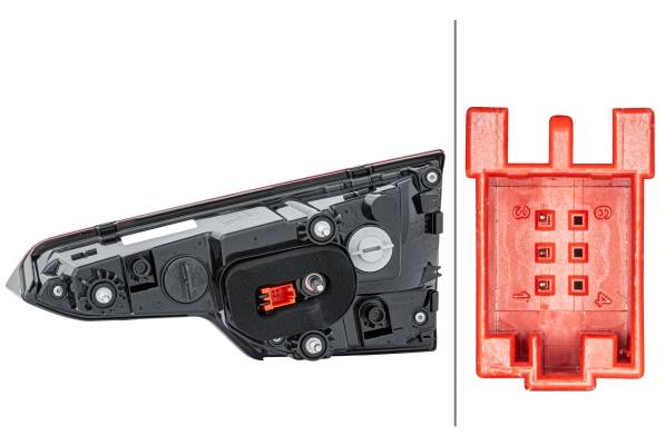 HELLA 2SA 012 249-071 Heckleuchte - Glühlampe - innerer Teil - links - für u.a. Audi (Faw) A4L (B9,