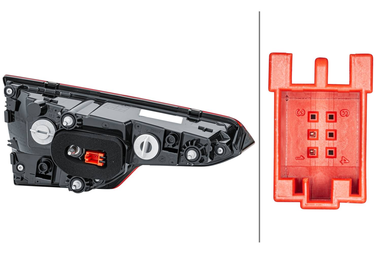 HELLA 2SA 012 249-081 Heckleuchte - Glühlampe - innerer Teil - rechts - für u.a. Audi (Faw) A4L (B9,