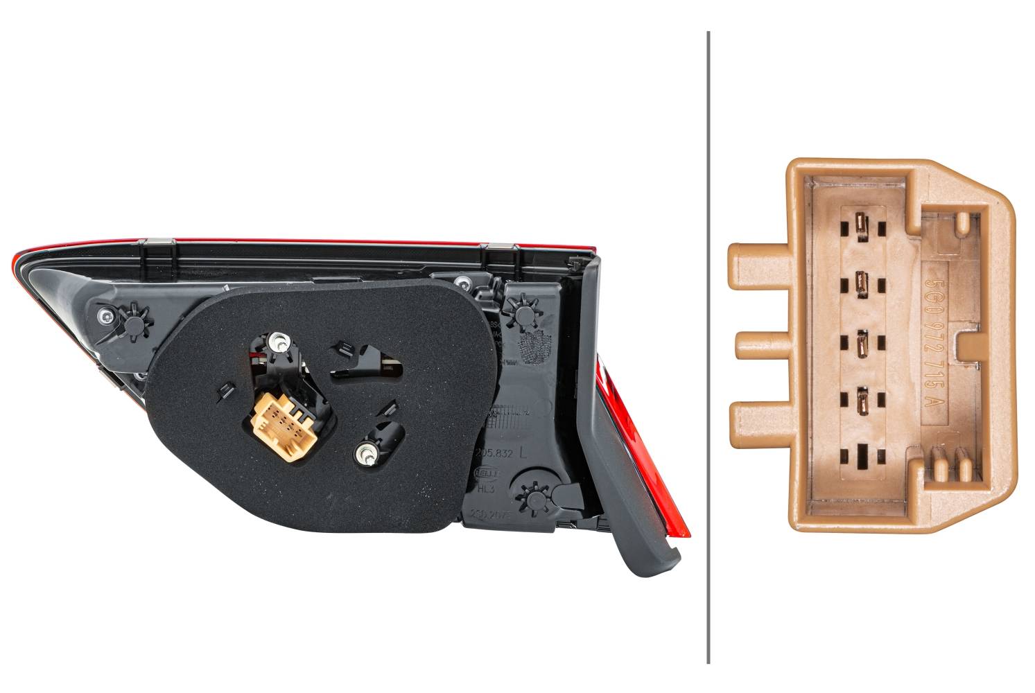 HELLA 2SA 012 520-071 Heckleuchte - LED - rot - innerer Teil/oberer Teil - links - für u.a. VW Tigua