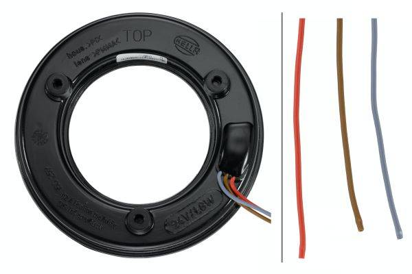 HELLA 2SB 008 405-091 Heckleuchte - LED - 24V - rund - Einbau - Lichtscheibenfarbe: glasklar - LED-L