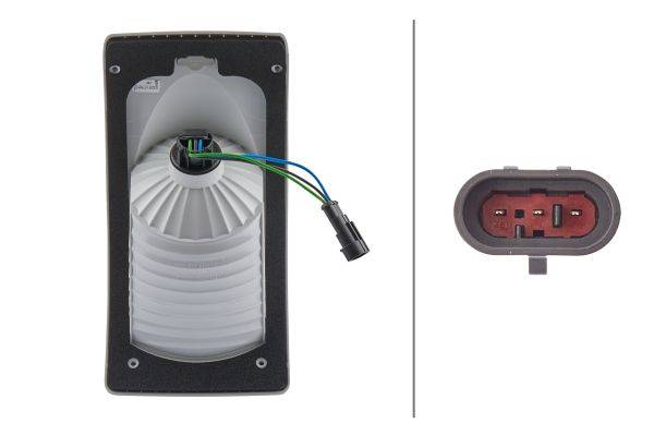 HELLA 2SB 008 805-201 Heckleuchte - 12V - Lichtscheibenfarbe: rot - Stecker: AMP - links/rechts