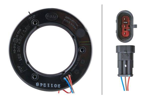 HELLA 2SB 009 362-011 Heckleuchte - LED - 24V - Ringform - Einbau - Lichtscheibenfarbe: rot - rechts