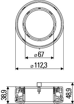 HELLA 8RA 009 362-001 Rückstrahler - Lichtscheibenfarbe: rot