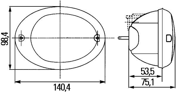 HELLA 2ZR 343 130-607 Rückfahrleuchte - Agroluna - 12V - Anbau/Einbau - für senkrechte Befestigung/f