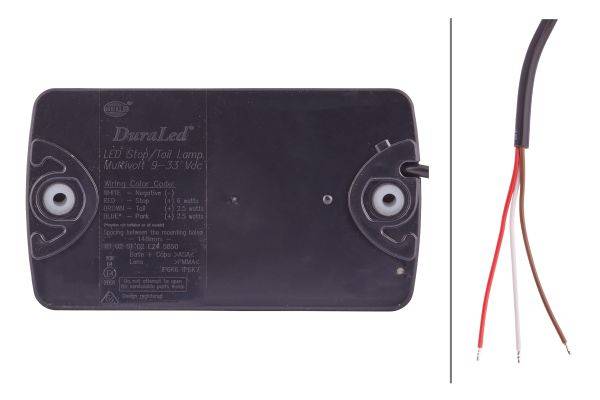 HELLA 2SB 980 606-201 Heckleuchte - DuraLED - LED - 12/24V - Anbau - Lichtscheibenfarbe: glasklar -