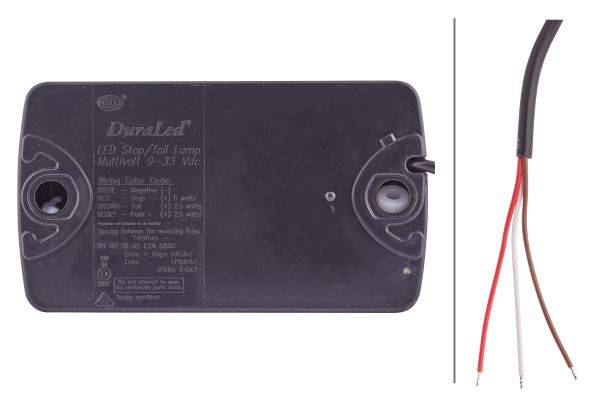 HELLA 2SB 980 606-701 Heckleuchte - DuraLED - LED - 12/24V - Anbau - Lichtscheibenfarbe: glasklar -