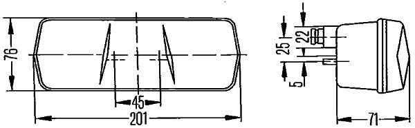 HELLA 2SE 001 680-291 Heckleuchte - links - für u.a. MB T1 Platform/Chassis (602)