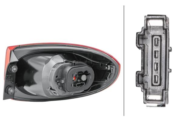HELLA 2SD 009 691-091 Heckleuchte - Glühlampe - weiß/rot - äusserer Teil - links - für u.a. VW Tigua