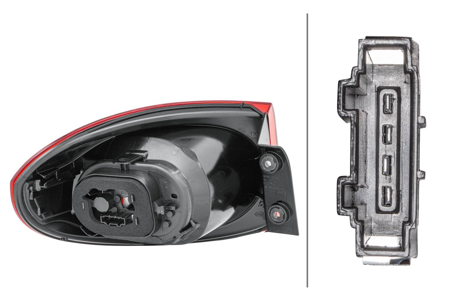 HELLA 2SD 009 691-101 Heckleuchte - Glühlampe - weiß/rot - äusserer Teil - rechts - für u.a. VW Tigu