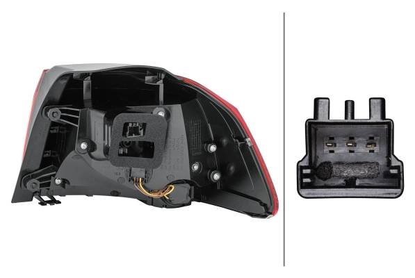 HELLA 2SD 010 408-071 Heckleuchte - LED - äusserer Teil - links - für u.a. VW Golf VI (5K1)