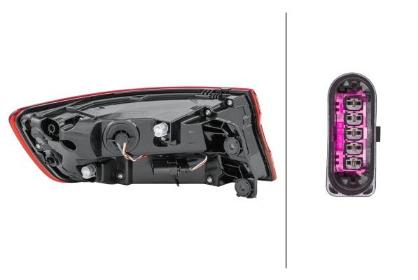 HELLA 2SD 012 246-061 Heckleuchte - LED - äusserer Teil - rechts - für u.a. Audi (Faw) A4L (B9, 868,