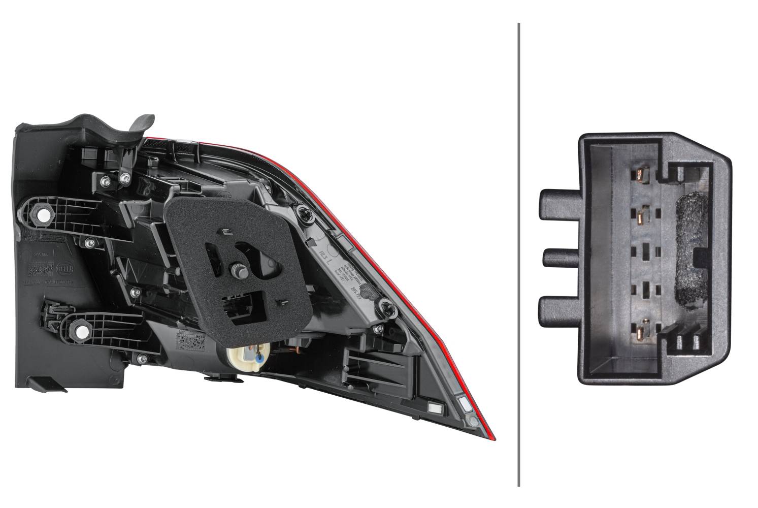 HELLA 2SD 012 519-031 Heckleuchte - LED - rot - äusserer Teil/oberer Teil - links - für u.a. VW Tigu