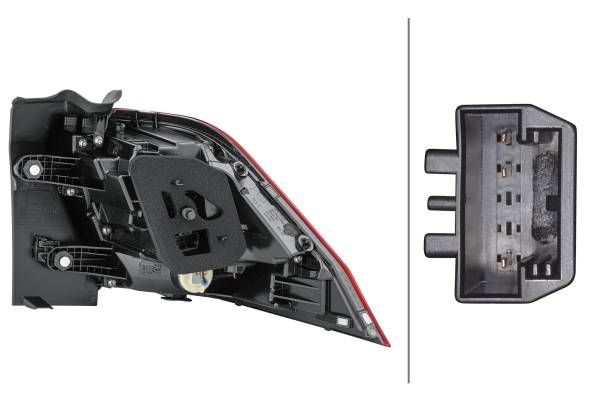 HELLA 2SD 012 519-031 Heckleuchte - LED - rot - äusserer Teil/oberer Teil - links - für u.a. VW Tigu