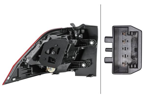 HELLA 2SD 012 519-041 Heckleuchte - LED - rot - äusserer Teil/oberer Teil - rechts - für u.a. VW Tig
