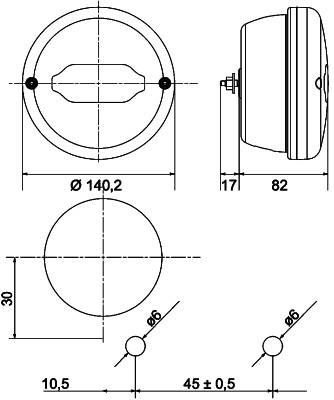 HELLA 2NR 013 155-201 Heckleuchte - LED - 24V - Stehbolzen - Kabel: 300mm - Stecker: AMP - links/rec