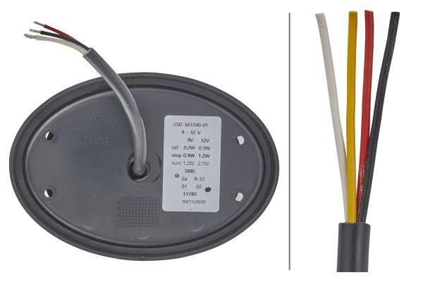 HELLA 2SD 343 390-011 Heckleuchte - Agroluna - LED - 12/24V - Anbau - Kabel: 100mm - links/rechts