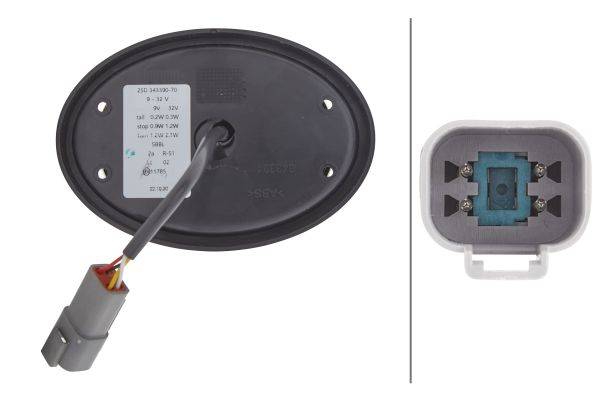HELLA 2SD 343 390-707 Heckleuchte - Agroluna - LED - 24/12V - links/rechts