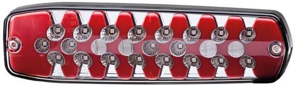 HELLA 2SD 343 910-057 Heckleuchte - Lean LED - LED - 12/24V - Anbau - Lichtscheibenfarbe: rot - Kabe