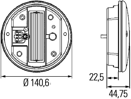 HELLA 2SD 344 100-001 Heckleuchte - LED - 24/12V - Einbau - Kabel: 500mm - links/rechts