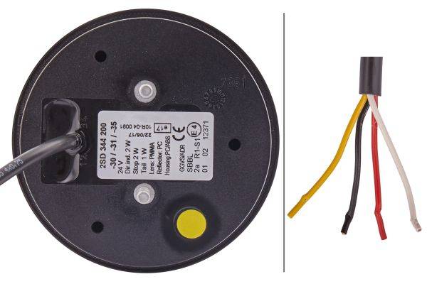 HELLA 2SD 344 200-311 Heckleuchte - LED - 12/24V - Einbau - Lichtscheibenfarbe: weiß/rot - Kabel: 50