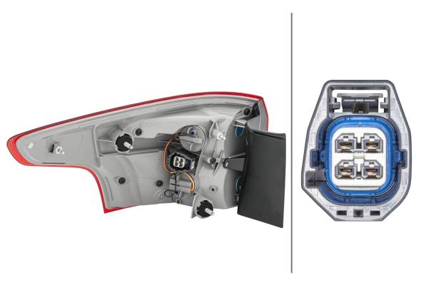 HELLA 2SD 354 828-161 Heckleuchte - LED - äusserer Teil - rechts - für u.a. Ford Focus III Turnier