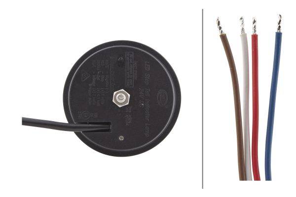 HELLA 2SD 959 010-401 Heckleuchte - LED - 24V - Einbau - Lichtscheibenfarbe: gelb/rot - Kabel: 2500m