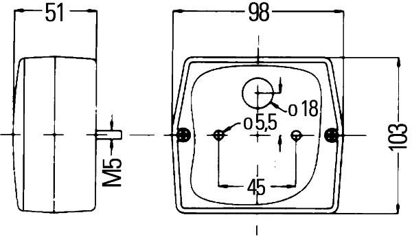 HELLA 2SE 998 530-077 Heckleuchte - 12V - Anbau - links/rechts