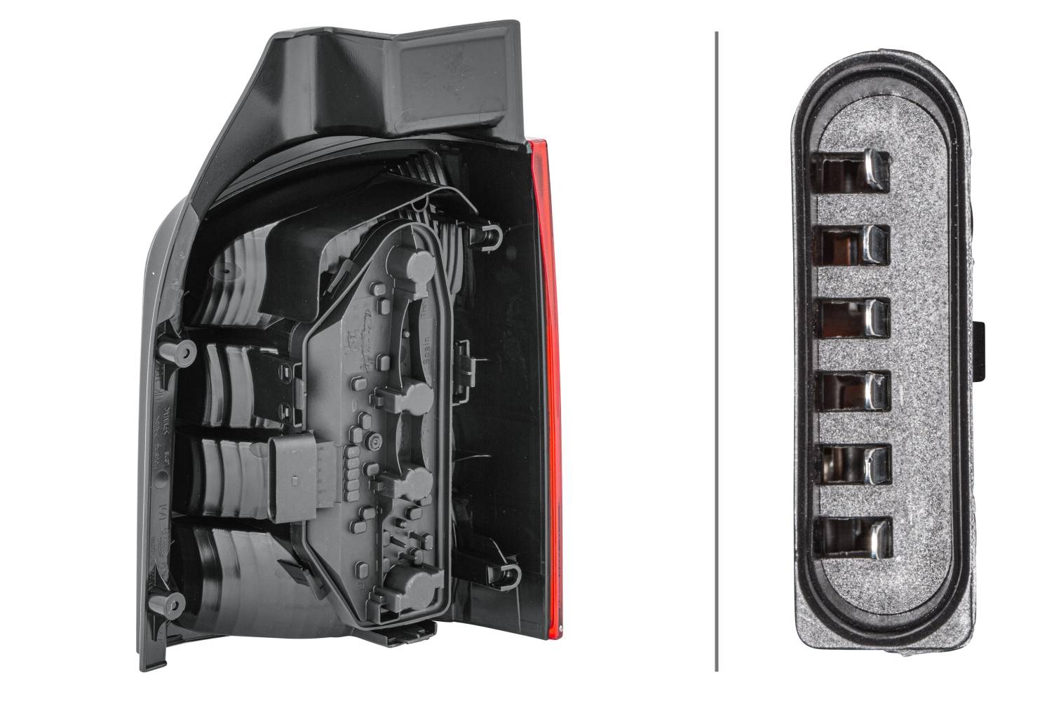 HELLA 2SK 008 579-091 Heckleuchte - Glühlampe - gelb/glasklar/rot - links - für u.a. VW T5 Box (7Ha,