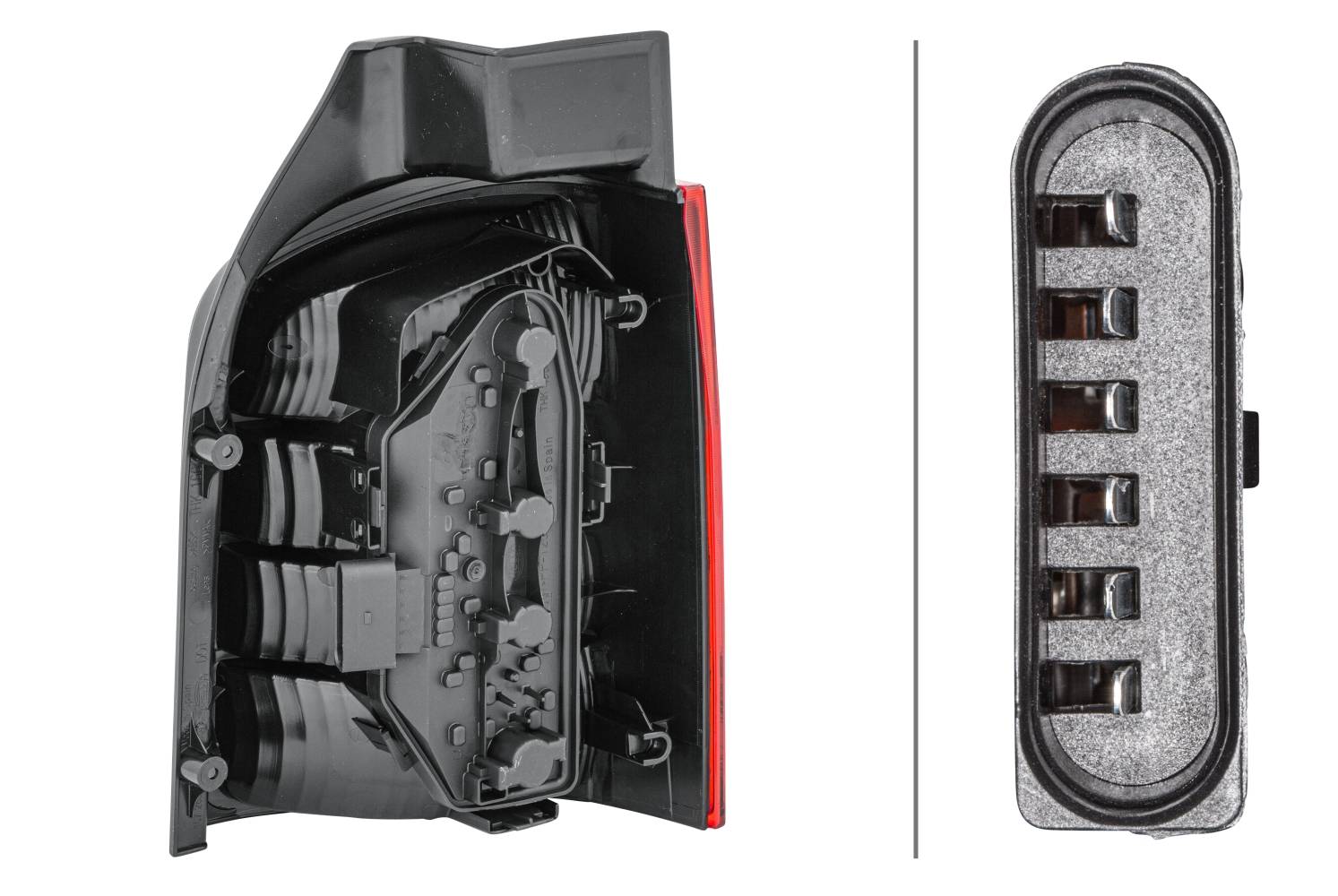 HELLA 2SK 008 579-111 Heckleuchte - Glühlampe - gelb/glasklar/rot - links - für u.a. VW T5 Box (7Ha,