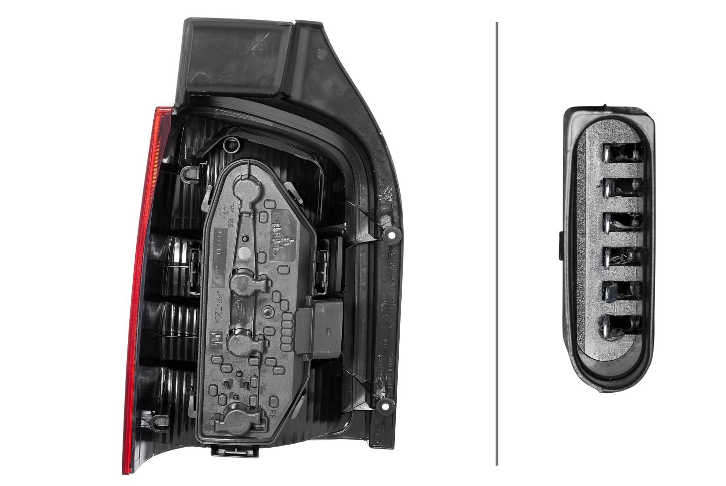 HELLA 2SK 008 579-121 Heckleuchte - Glühlampe - gelb/glasklar/rot - rechts - für u.a. VW T5 Box (7Ha