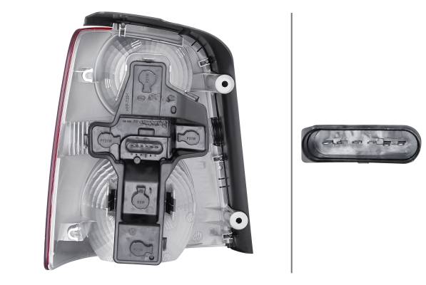 HELLA 2SK 009 477-061 Heckleuchte - Glühlampe - glasklar/rot - rechts - für u.a. VW Touran (1T1, 1T2