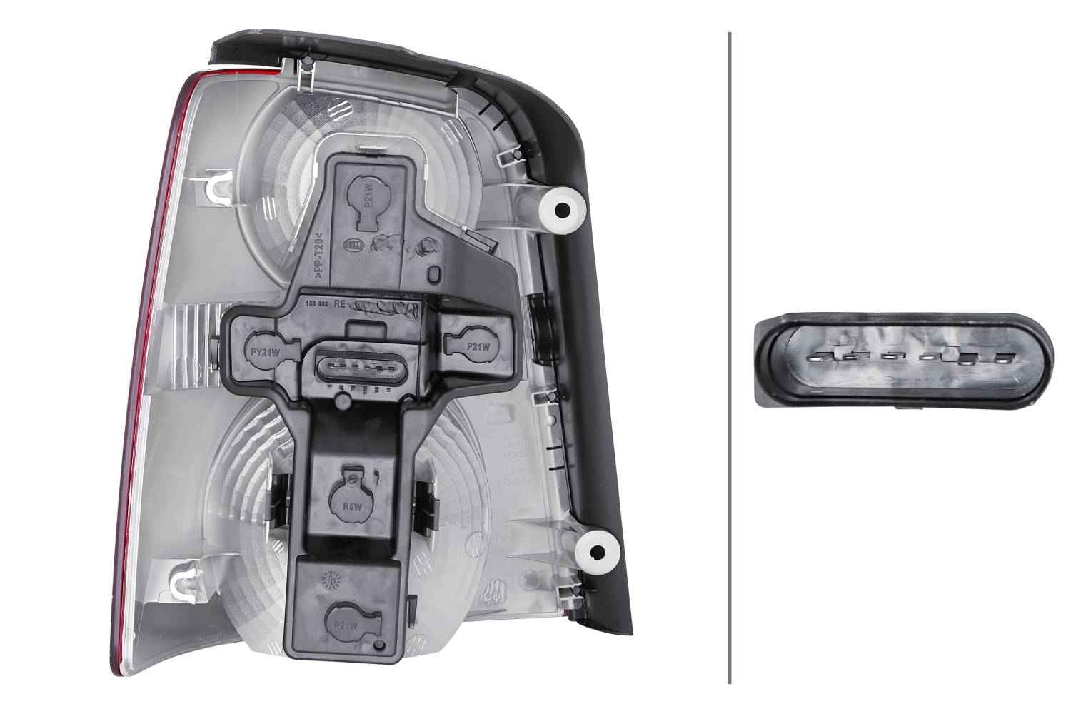 HELLA 2SK 009 477-061 Heckleuchte - Glühlampe - glasklar/rot - rechts - für u.a. VW Touran (1T1, 1T2