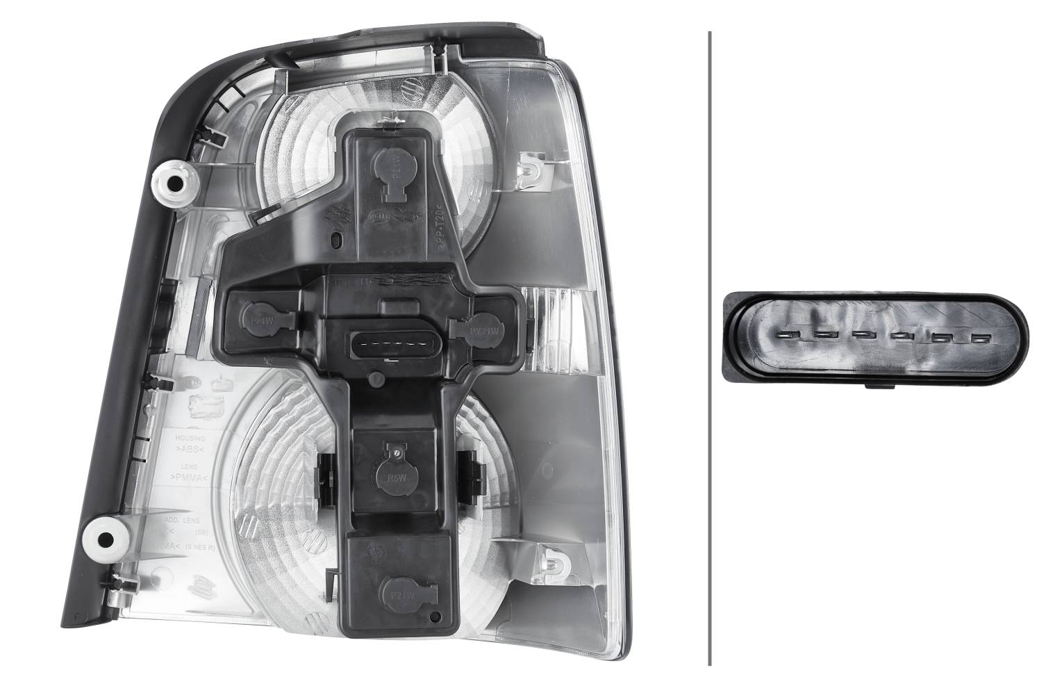 HELLA 2SK 009 477-091 Heckleuchte - Glühlampe - schwarz - links - für u.a. VW Touran (1T1, 1T2)