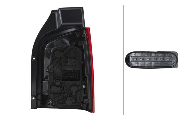 HELLA 2SK 010 318-071 Heckleuchte - Glühlampe - glasklar/rot - links - für u.a. VW T5 (7Hb,7Hj,7Eb,7