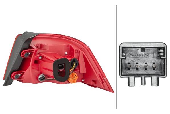 HELLA 2SK 010 744-031 Heckleuchte - LED - äusserer Teil - links - für u.a. VW Passat (A32, A33)