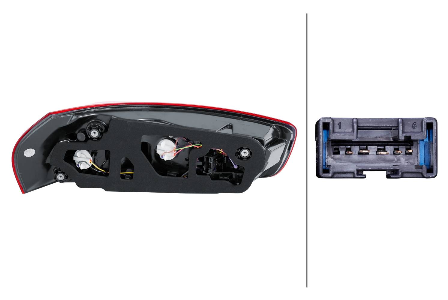 HELLA 2SK 011 054-061 Heckleuchte - Glühlampe - rechts - für u.a. Citroën C4 Picasso Ii