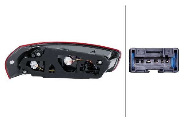 HELLA 2SK 011 054-061 Heckleuchte - Glühlampe - rechts - für u.a. Citroën C4 Picasso Ii