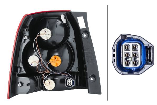 HELLA 2SK 354 035-021 Heckleuchte - Glühlampe - weiß/rot - rechts - für u.a. Land Rover Freelander 2