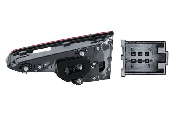 HELLA 2SV 012 247-071 Heckleuchte - LED - innerer Teil - links - für u.a. Audi (Faw) A4L (B9, 868, 8